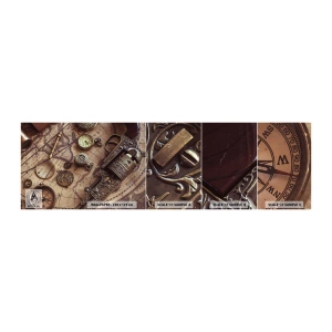 Mostră de Tapet Standard Eco - Sugestii de aventură - Harta lumii, Busolă, Revolver - 100x30 cm