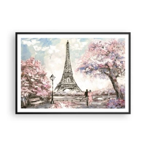 Poster în ramă neagră - Plimbare în aprilie la Paris - 100x70 cm