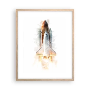 Poster în ramă de stejar deschis - Exploratorii la start - 40x50 cm