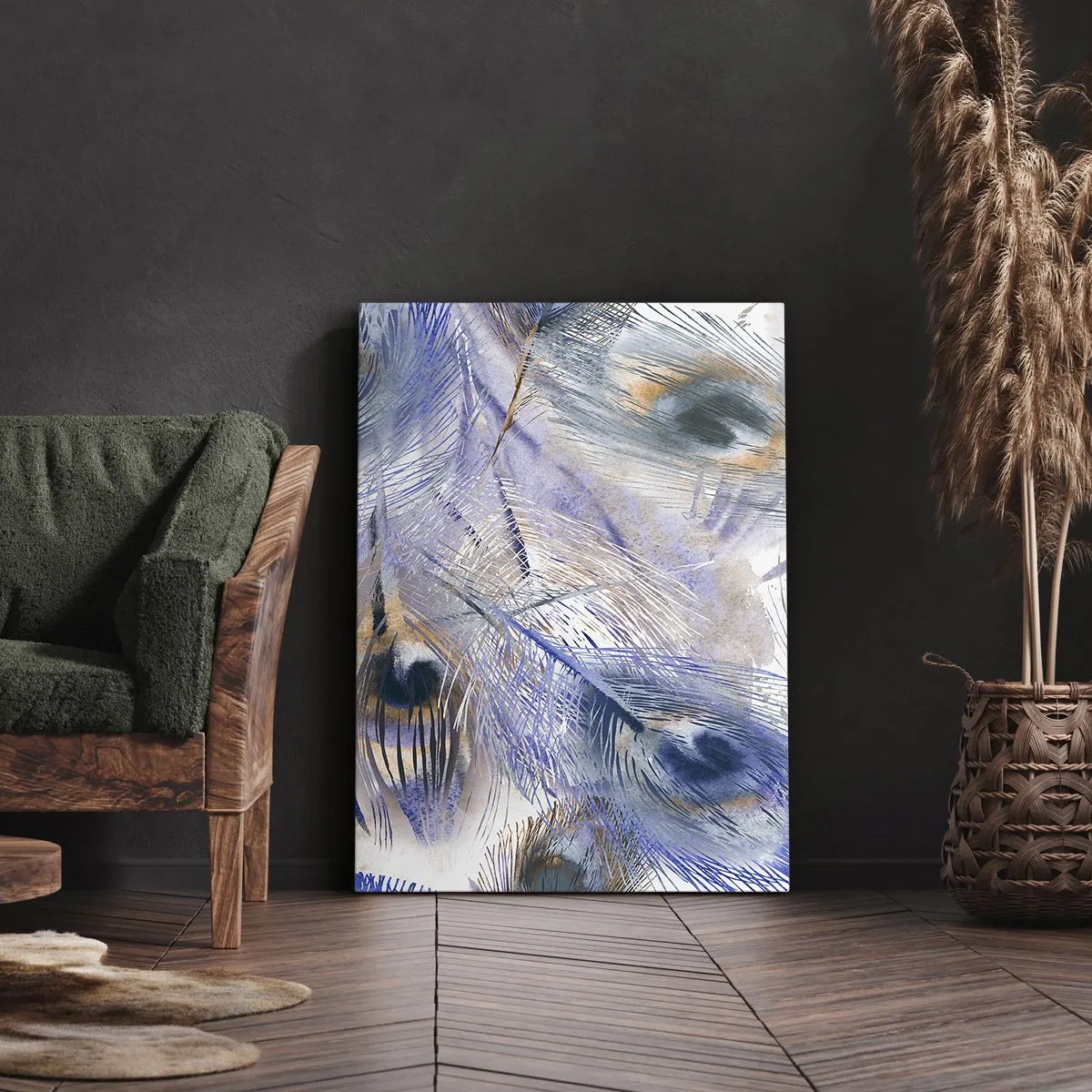 Tablou pe pânză - Compoziția penelor de păun - 50x70 cm