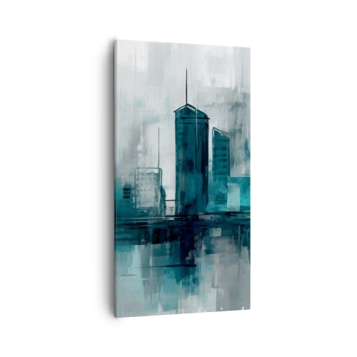 Tablou pe pânză - Un oraș de culoarea ploii - 55x100 cm