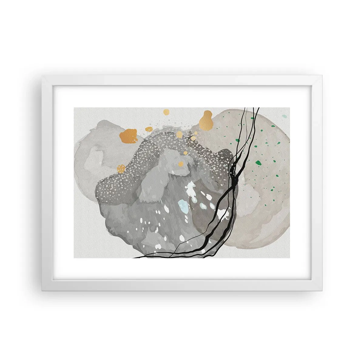 Poster în ramă albă - Compoziție organică - 40x30 cm