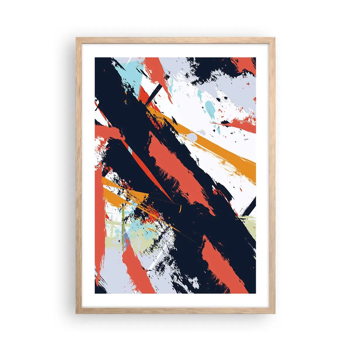 Poster în ramă de stejar deschis - Compoziție dinamică - 50x70 cm