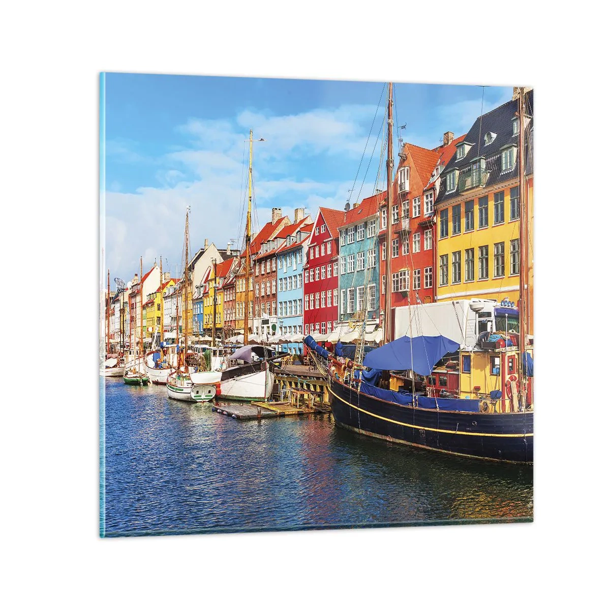 Tablou pe sticlă - Portul vesel - 50x50 cm