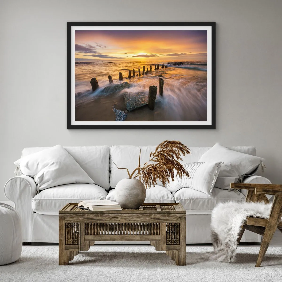 Poster în ramă neagră - Frumusețe brută a mării - 70x50 cm