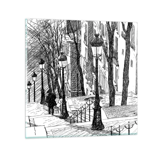 Tablou pe sticlă - Poveste de dragoste sau poveste de groază? - 40x40 cm