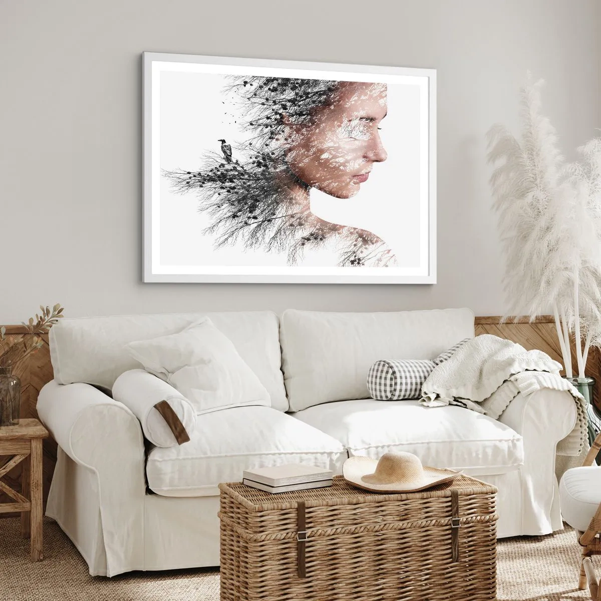 Poster în ramă albă - Spiritul pădurii - 91x61 cm