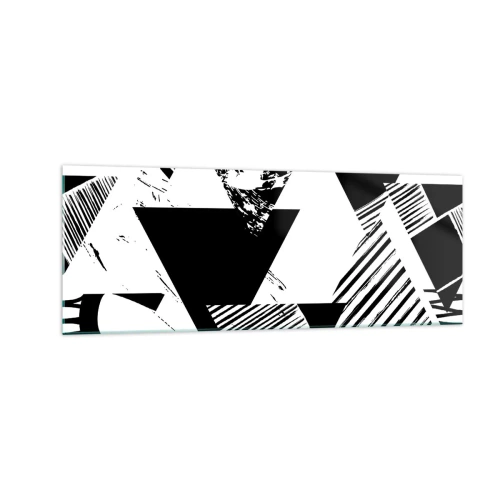 Tablou pe sticlă - Ploaie de triunghiuri - 140x50 cm