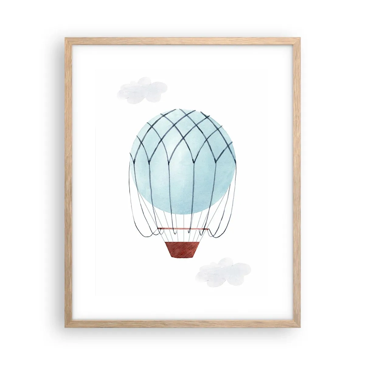 Poster în ramă de stejar deschis - Complet în nori - 40x50 cm