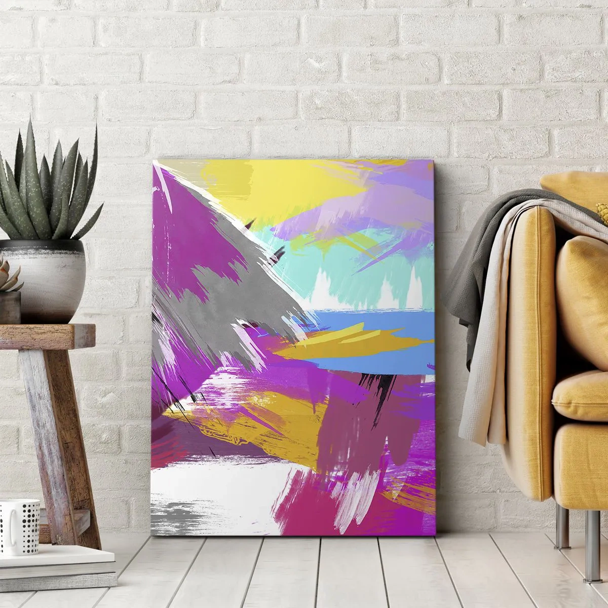 Tablou pe pânză - Mâzgălituri cu pensula - 50x70 cm