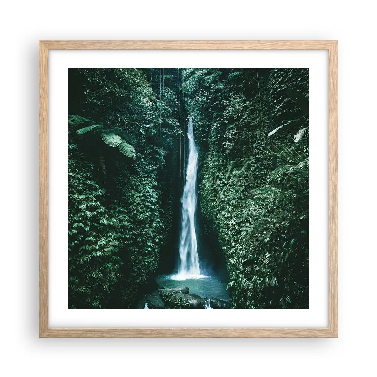 Poster în ramă de stejar deschis - Băi tropicale - 50x50 cm