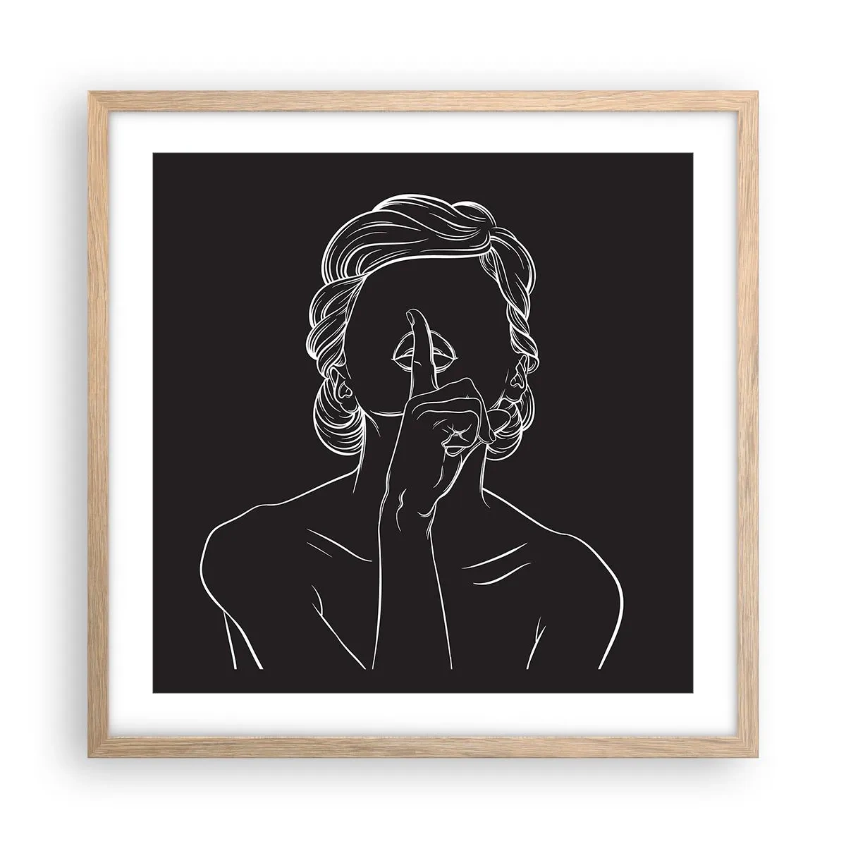 Poster în ramă de stejar deschis - Frumusețea înflorește în tăcere - 50x50 cm