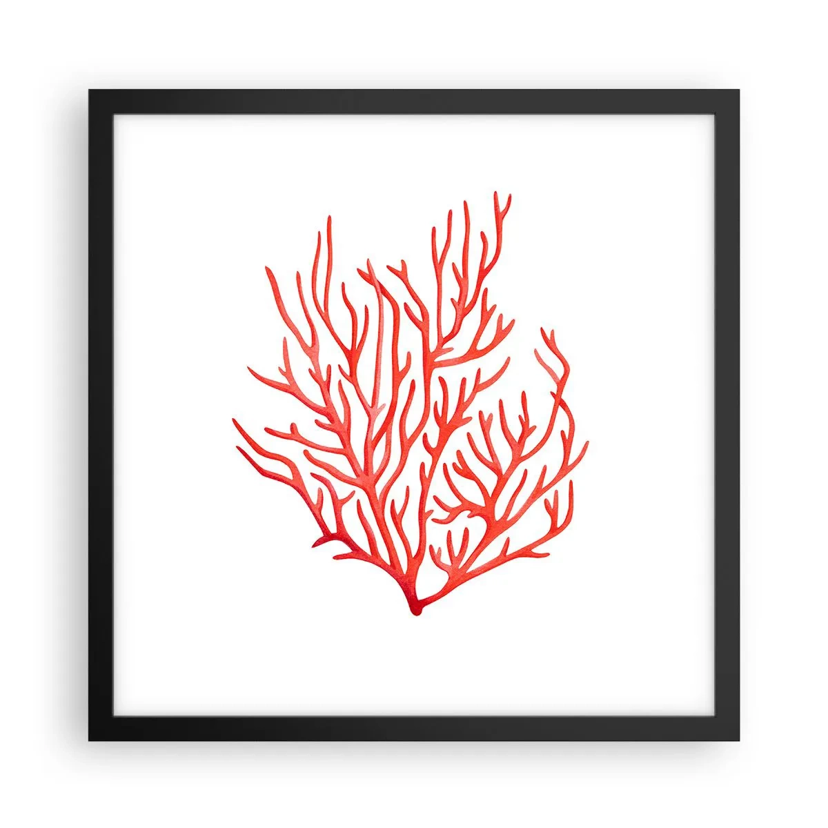 Poster în ramă neagră - Coral filigranat - 40x40 cm