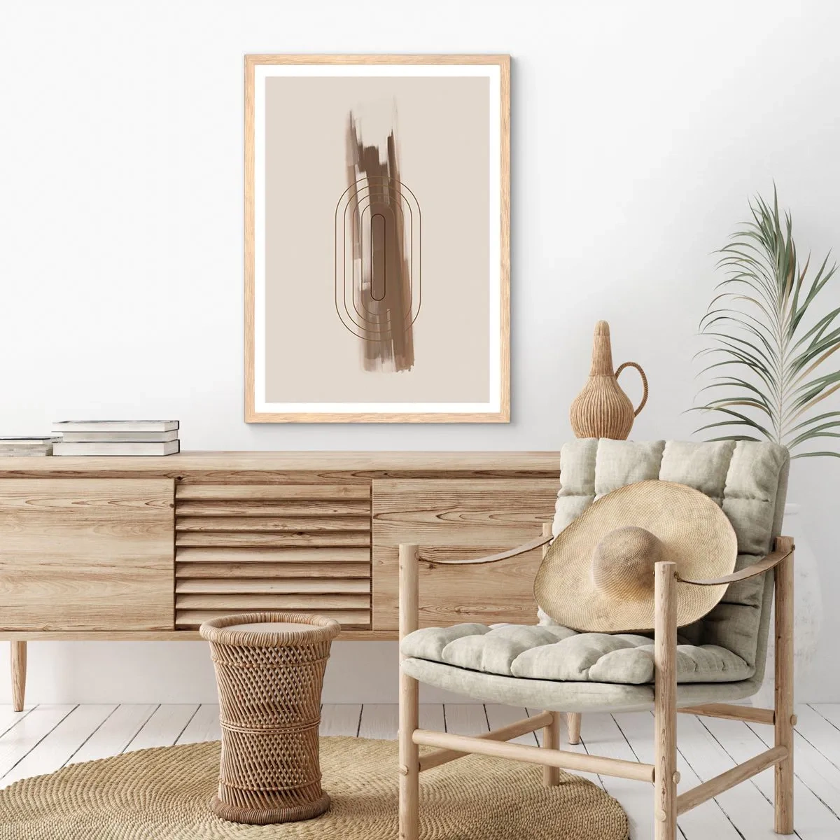 Poster în ramă de stejar deschis - O adiere de gri - 30x40 cm