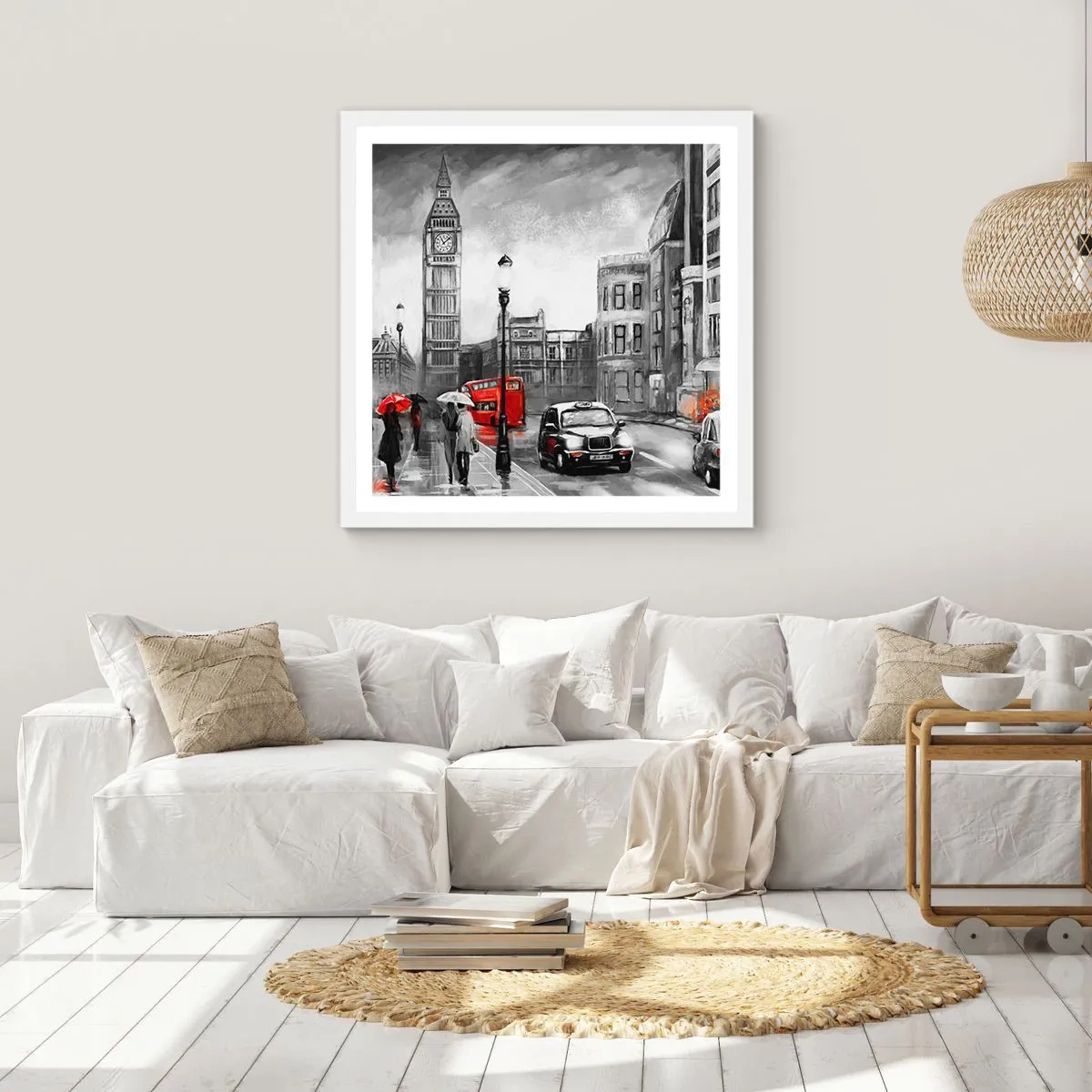 Poster în ramă albă - Nu este deloc un oraș gri - 30x30 cm