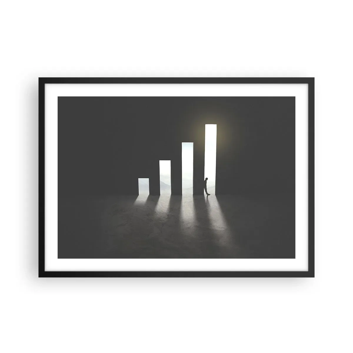 Poster în ramă neagră - Succesul - o impresie - 70x50 cm