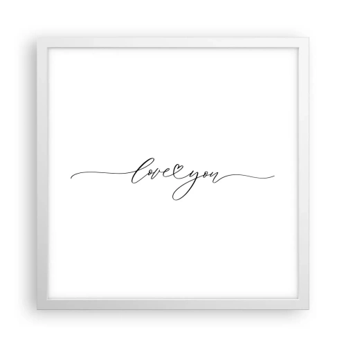 Poster în ramă albă - Negru pe alb - 40x40 cm