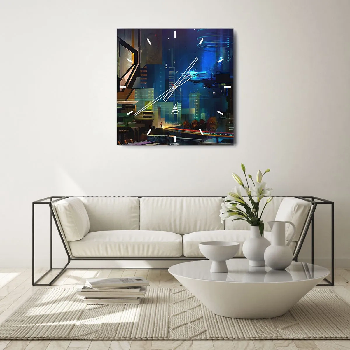 Ceas de perete - Ceas pe sticlă - În viitorul apropiat - 40x40 cm