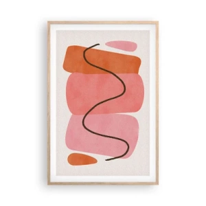 Poster în ramă de stejar deschis - Mișcarea blândă a formelor - 61x91 cm