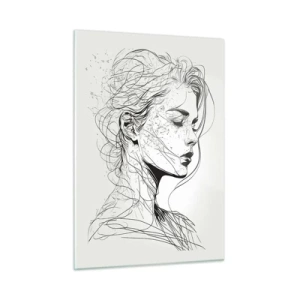 Tablou pe sticlă - Desenată cu linii - 50x70 cm