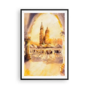 Poster în ramă neagră - Răsărit în Cracovia - 61x91 cm