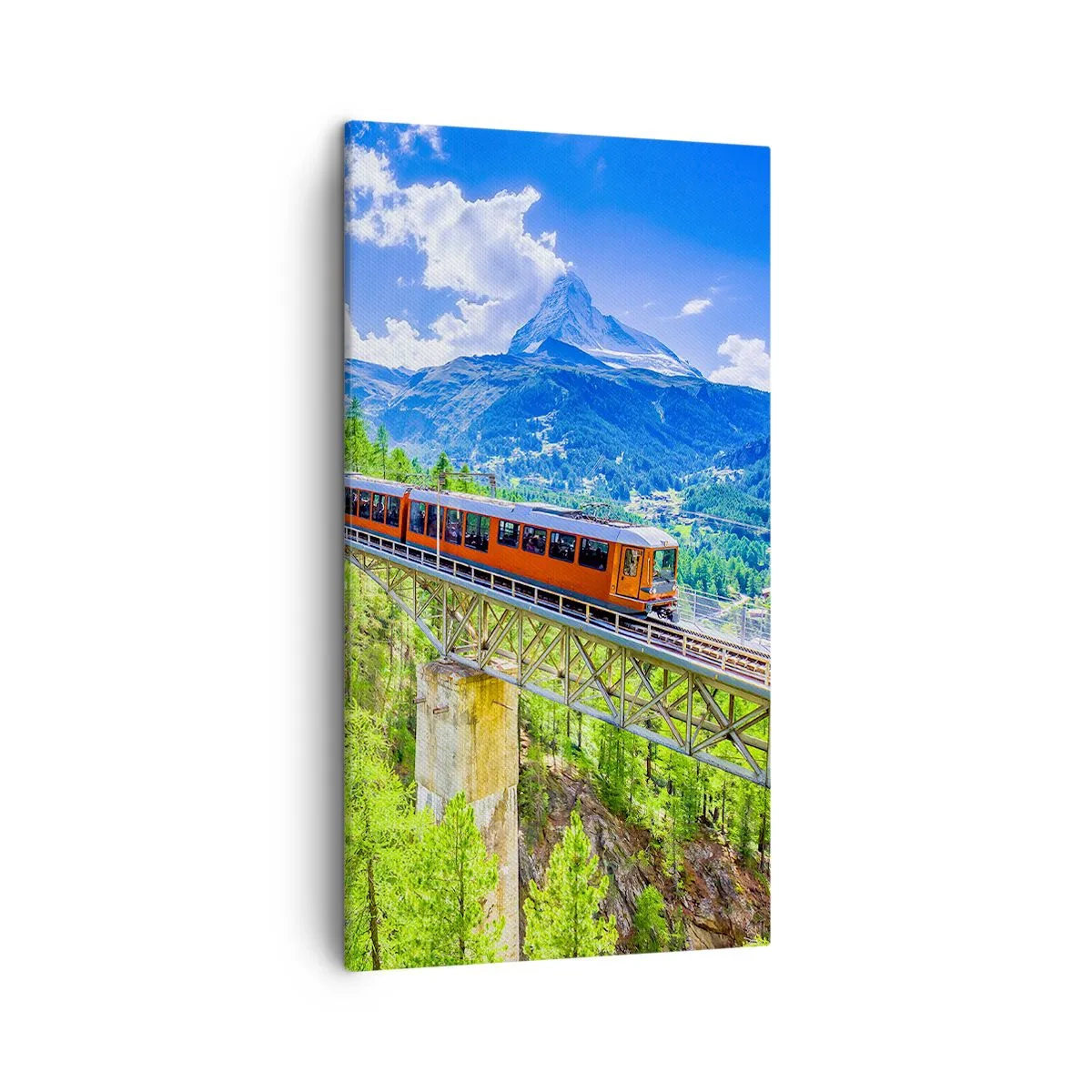 Tablou pe pânză - Calea ferată din Alpi - 45x80 cm