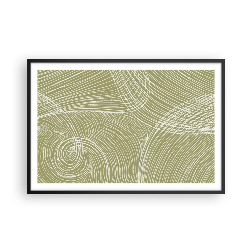 Poster în ramă neagră - Abstracție complicată în alb - 91x61 cm