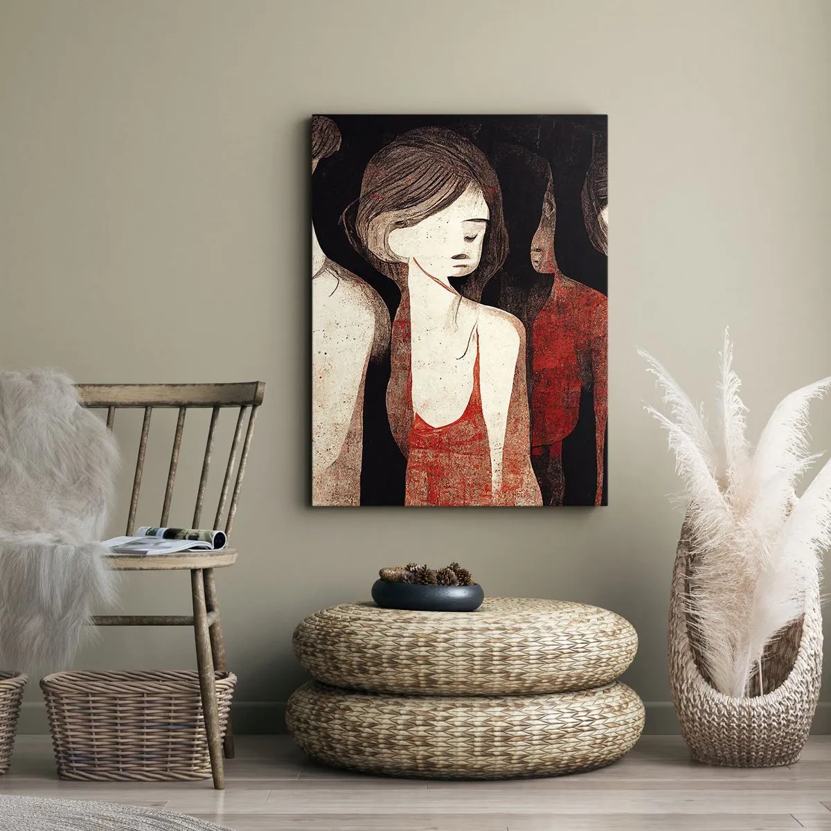 Tablou pe pânză - Madonele întunericului - 45x80 cm