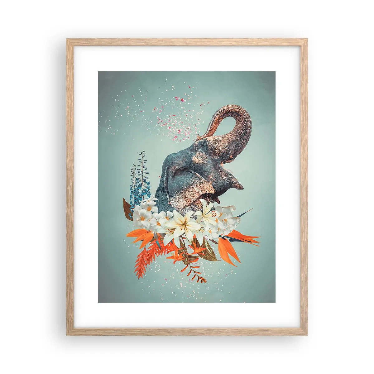 Poster în ramă de stejar deschis - Urlet de bucurie - 40x50 cm