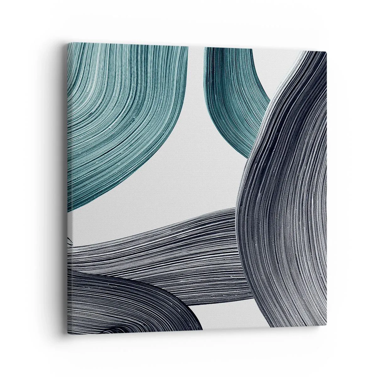 Tablou pe pânză - Trasee de smarald și negru - 40x40 cm