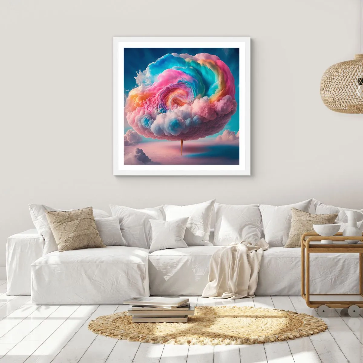 Poster în ramă albă - Visul unui parc de distracții - 40x40 cm