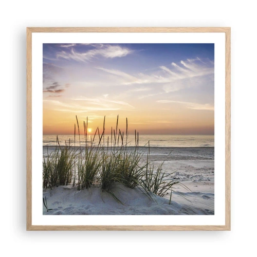 Poster în ramă de stejar deschis - Privește, gândește, simte - 60x60 cm