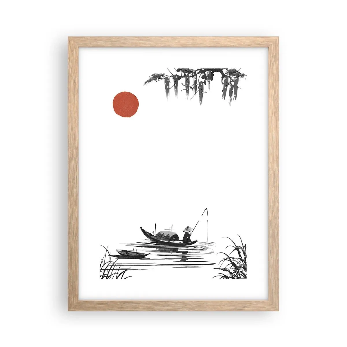 Poster în ramă de stejar deschis - O după-amiază asiatică - 30x40 cm