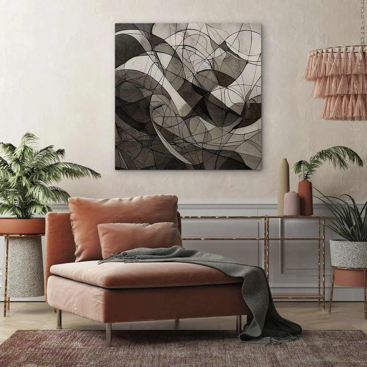 Tablou pe pânză - Circulația culorilor pământului - 40x40 cm