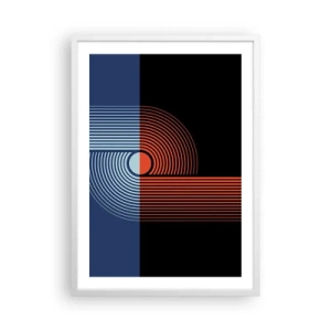 Poster în ramă albă - Într-o îmbrăţişare geometrică - 50x70 cm