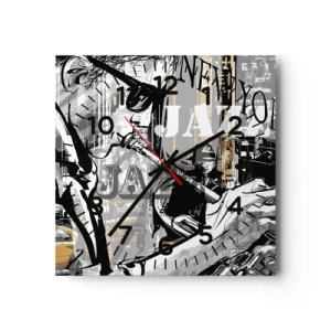 Ceas de perete - Ceas pe sticlă - În ritmul New York-ului - 40x40 cm