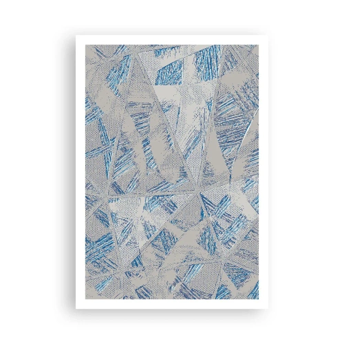 Poster - Într-un labirint de gri-albastru - 70x100 cm