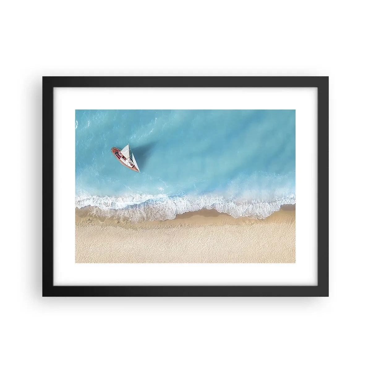 Poster în ramă neagră - La frontieră dintre albastru și auriu - 40x30 cm