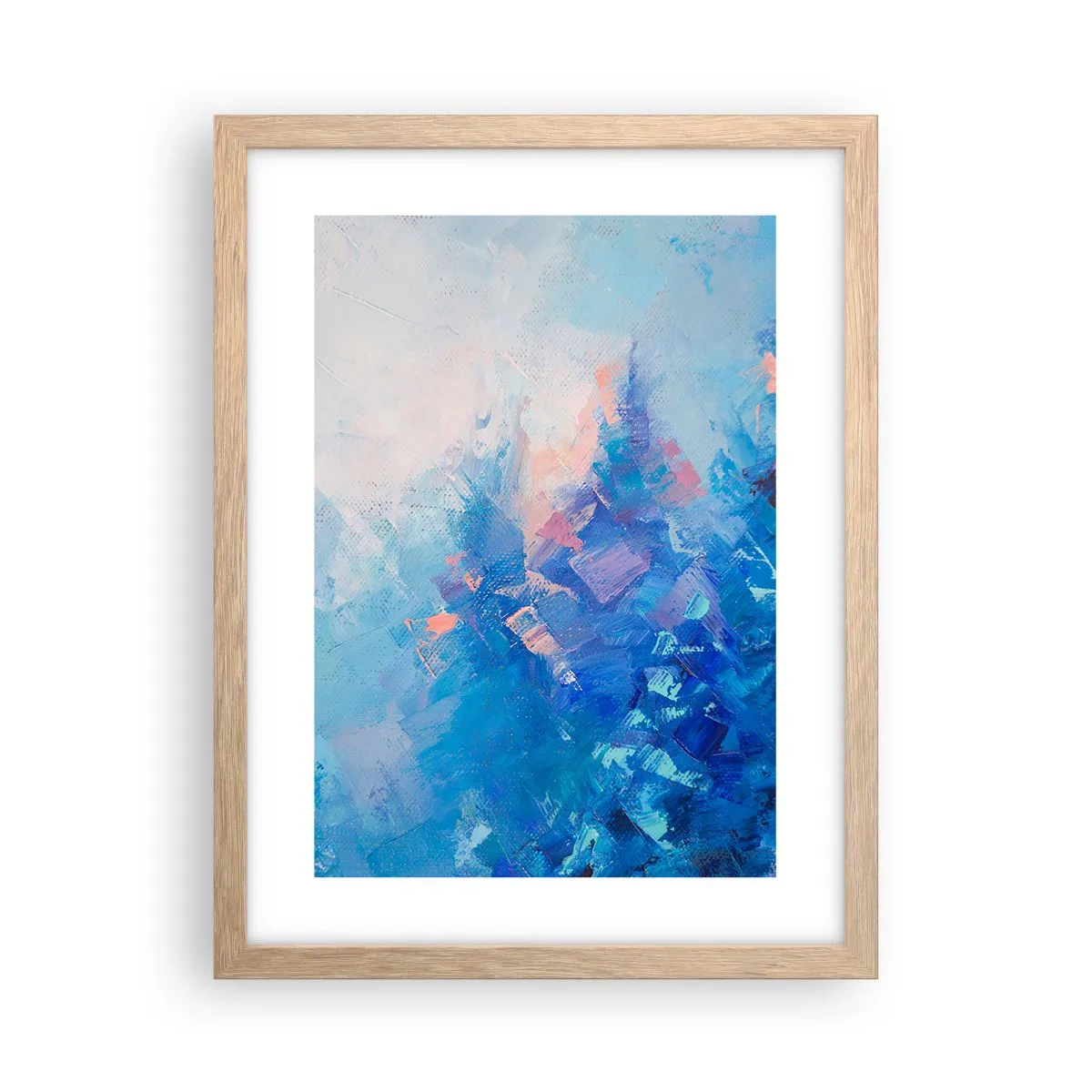 Poster în ramă de stejar deschis - Abstracție de iarnă - 30x40 cm