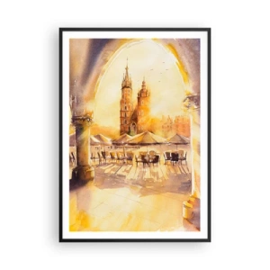Poster în ramă neagră - Răsărit în Cracovia - 70x100 cm
