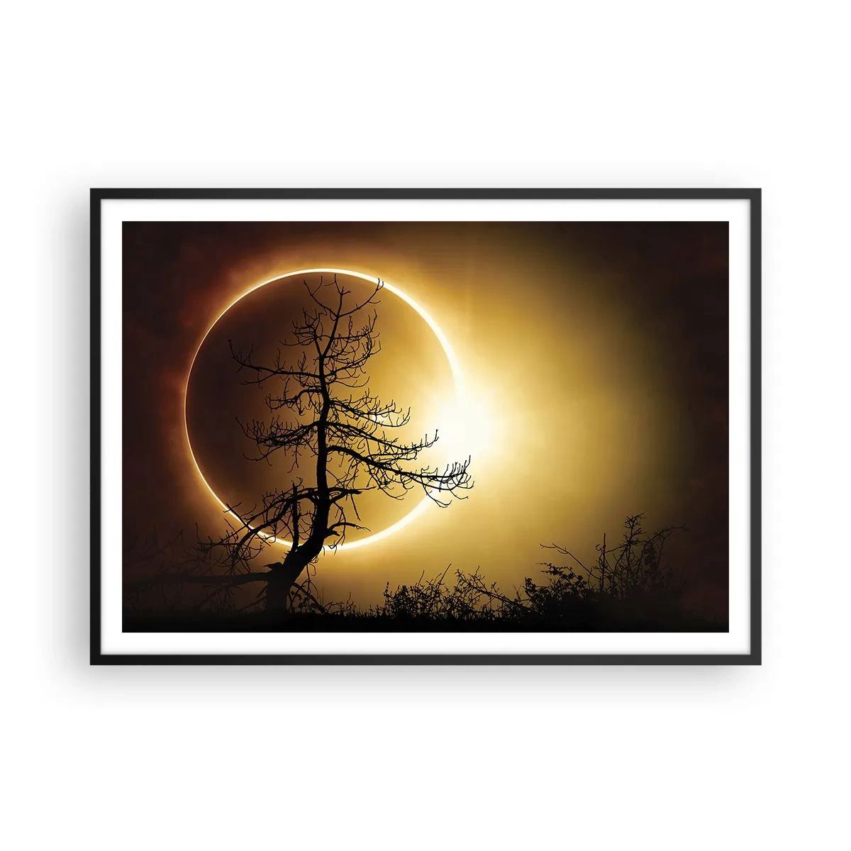 Poster în ramă neagră - Eclipsă totală - 100x70 cm