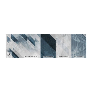 Mostră tapet autocolant Deluxe Sticker - Compoziția spațială - mișcarea griului - Abstracția, Bucată, Model modern - 100x30 cm