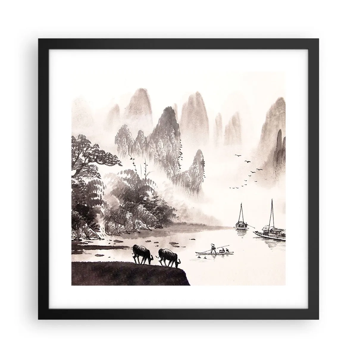 Poster în ramă neagră - Viața exotică de zi cu zi a Estului - 40x40 cm