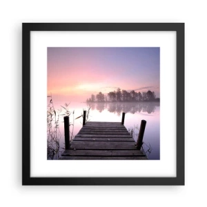 Poster în ramă neagră - Din ceața de liliac... - 30x30 cm