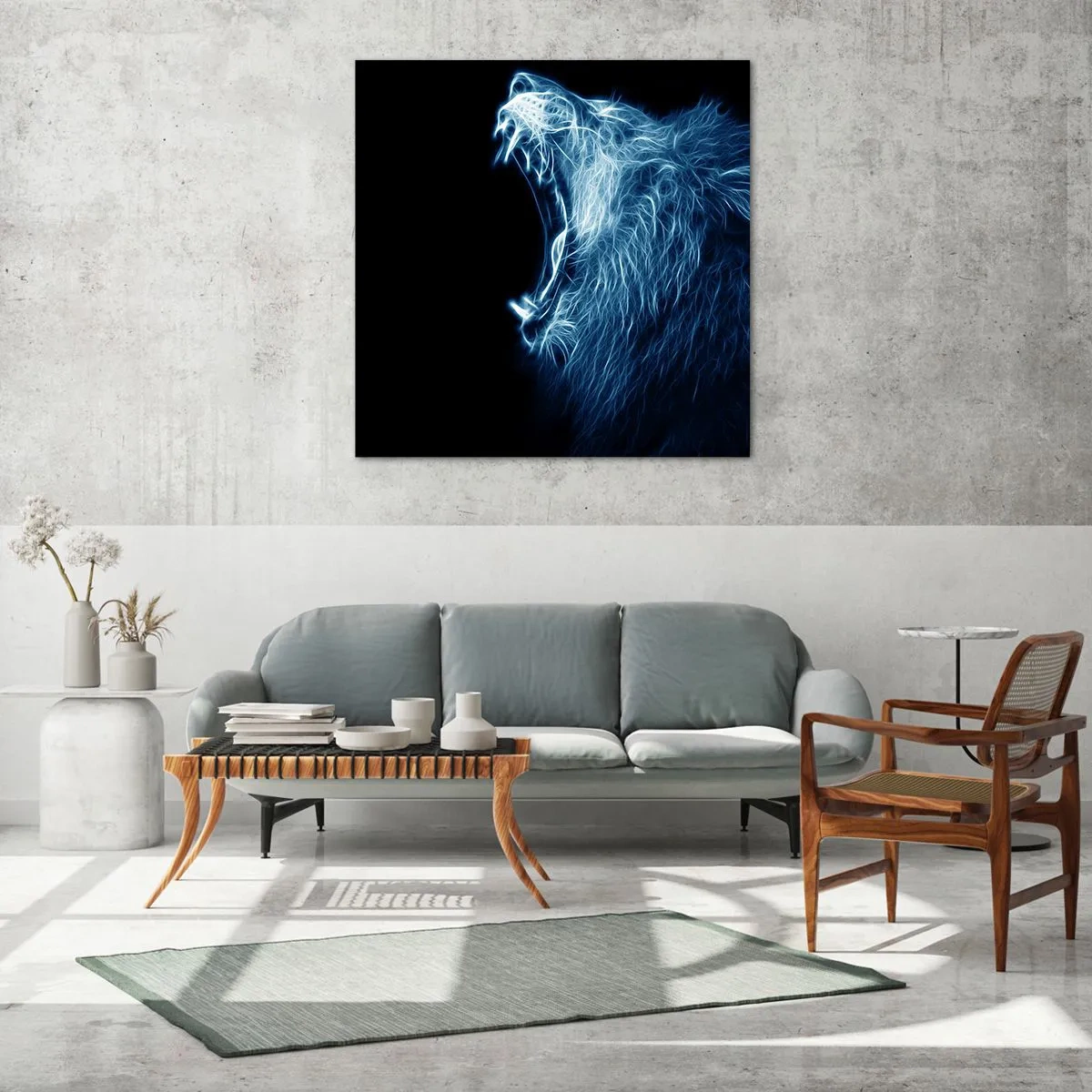 Tablou pe sticlă - Mânia înflăcărată a regelui - 30x30 cm