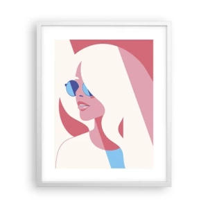 Poster în ramă albă - O blondă necunoscută - 40x50 cm