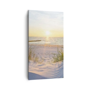 Tablou pe pânză - Zumzet de mare, o plajă sălbatică printre ierburi... - 45x80 cm