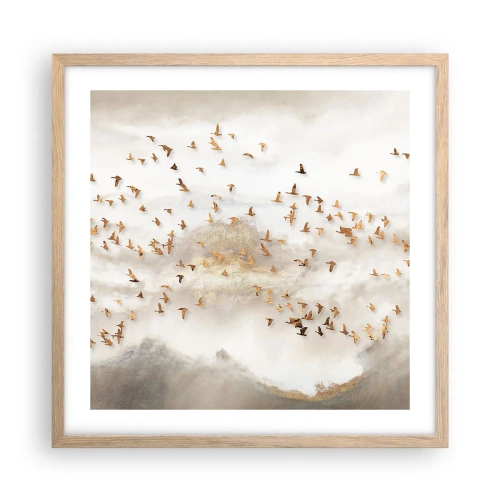 Poster în ramă de stejar deschis - A sosit timpul... - 50x50 cm