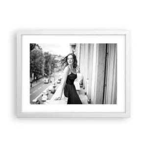 Poster în ramă albă - Cu siguranță e o fată pariziană - 40x30 cm