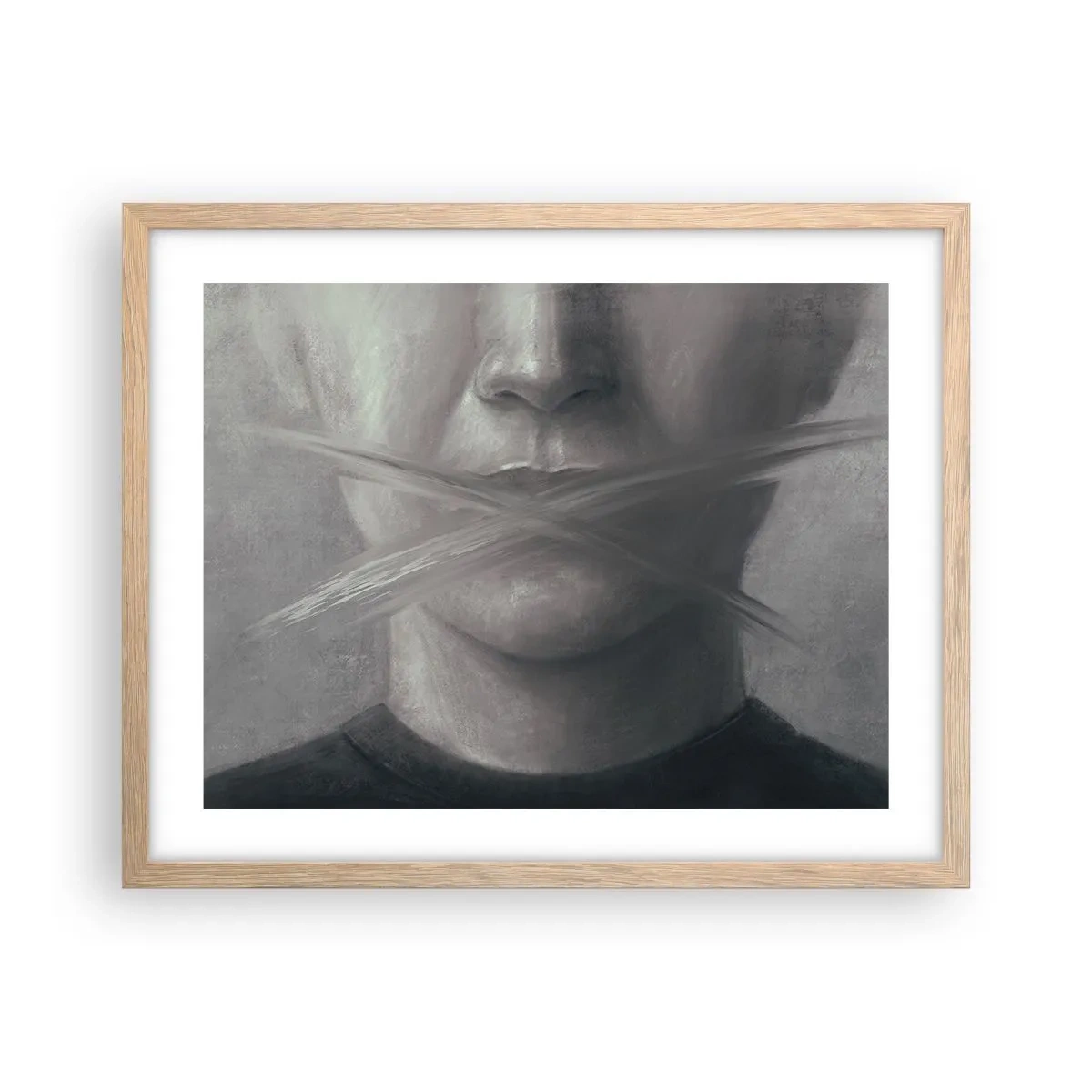 Poster în ramă de stejar deschis - Nici un cuvânt - 50x40 cm